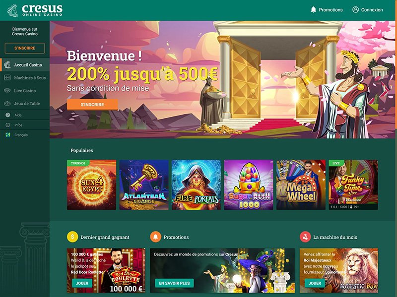 Cresus Casino - apercu de site